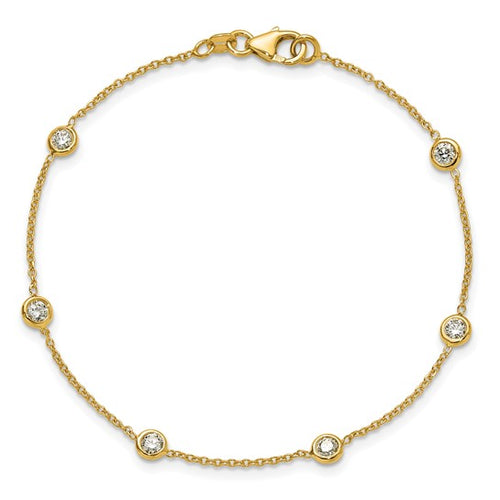 14k Lab-grown Diamond Station Bracelet