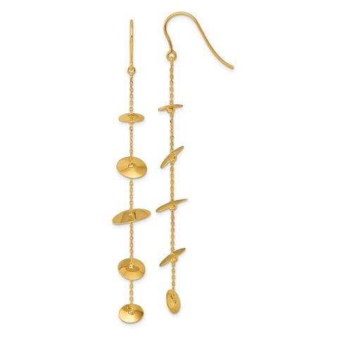 14K Gold CZ Dangle Post Earrings