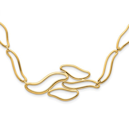 14K Gold Fancy Contemporary Negative Space Link Necklace