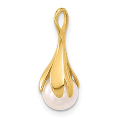 14K Freshwater Cultured Pearl Floral Pendant
