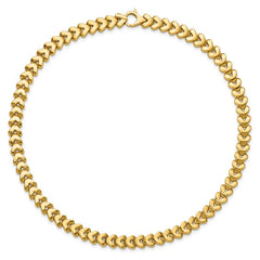 14K Polished and Satin 8.8mm Reversible Fancy Link Necklace