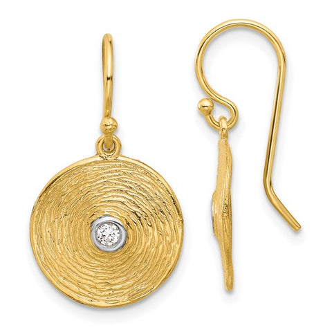 18k Gold Acorn Cup Drop Earrings