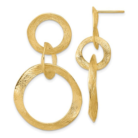 14K Gold Natural Turquoise Bezel-Set Stud Earrings