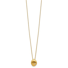 14K Satin Diamond Drop Pendant Necklace