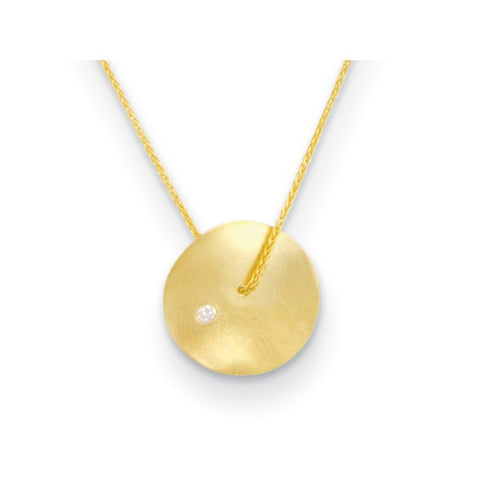 Open Circle Bubble Necklace with Gold Granulation and Diamonds