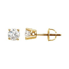 14K Gold 1/4 CTW Diamond Stud GH Color SI2-3 Clarity Threaded Post Earrings