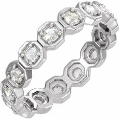 14K Yellow Gold Natural Rose-Cut Diamond Eternity Band