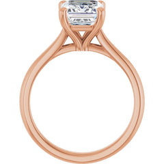 Designed to Show Your Centerpiece | 14K Gold Emerald-Cut Solitaire Engagement Ring Mounting (9x7mm / ~2.5 CT)