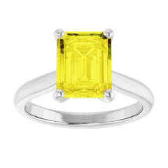 Designed to Show Your Centerpiece | 14K Gold Emerald-Cut Solitaire Engagement Ring Mounting (9x7mm / ~2.5 CT)