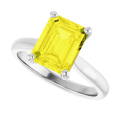 Designed to Show Your Centerpiece | 14K Gold Emerald-Cut Solitaire Engagement Ring Mounting (9x7mm / ~2.5 CT)