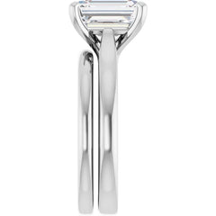 Designed to Show Your Centerpiece | 14K Gold Emerald-Cut Solitaire Engagement Ring Mounting (9x7mm / ~2.5 CT)