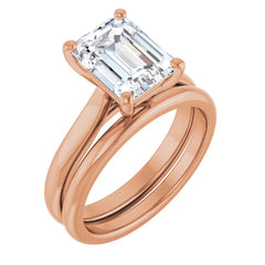Designed to Show Your Centerpiece | 14K Gold Emerald-Cut Solitaire Engagement Ring Mounting (9x7mm / ~2.5 CT)