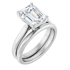 Designed to Show Your Centerpiece | 14K Gold Emerald-Cut Solitaire Engagement Ring Mounting (9x7mm / ~2.5 CT)