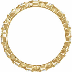 14K Yellow Gold Natural Rose-Cut Diamond Eternity Band