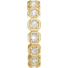 14K Yellow Gold Natural Rose-Cut Diamond Eternity Band