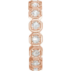 14K Yellow Gold Natural Rose-Cut Diamond Eternity Band