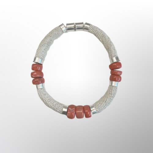 Hand-woven Choker with Natural Coral