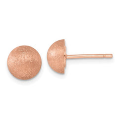 18K Gold Button 8MM Earrings