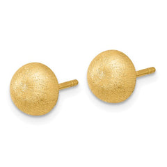 18K Gold Button 8MM Earrings