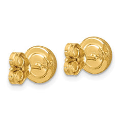 18K Gold Button 8MM Earrings