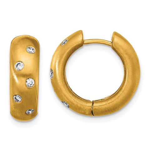 Titanium Polished Yellow IP Grooved Comfort Back Ring