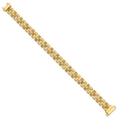 18K Polished and Grooved Solid Fancy Link Bracelet