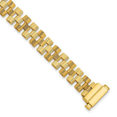 18K Polished and Grooved Solid Fancy Link Bracelet