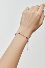 Amethyst and Pearl Gold-Filled Adjustable Bracelet