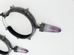 Purple Crystal Arrowhead Earrings | Sterling Silver