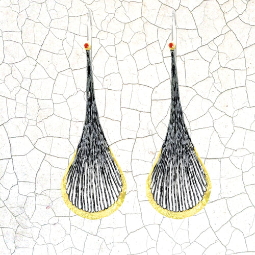 Long Pod-Shaped Ruby Earrings