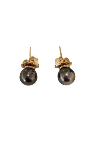 Sterling Silver Hoop Earrings with Bronze Bee