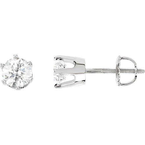 14K Gold 1/5 CTW 6-Prong Diamond Stud Earrings GH Color I1 Clarity