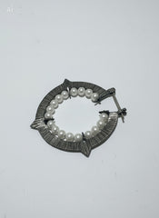 Inverted Pearl Crowns Earring