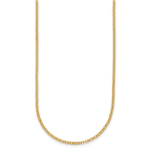 24K Gold Rolo Chain | 2.1mm 18 Inch Solid