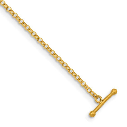 24K Gold Rolo Chain | 2.1mm 18 Inch Solid