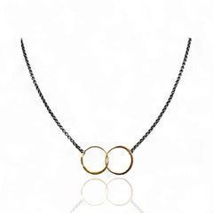 Mixed Metal Chain Necklace with 18K Gold Links
