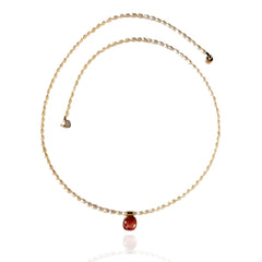 Pink Tourmaline Pearl Necklace | 18K Gold
