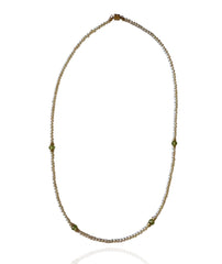 Peridot Pearl Necklace | 14K Gold Beaded Design