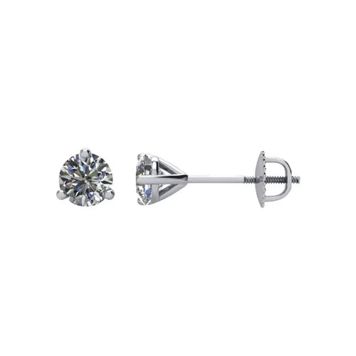 14K Gold 1/2 CTW Diamond Stud Cocktail Style Earrings GH Color I1 Clarity
