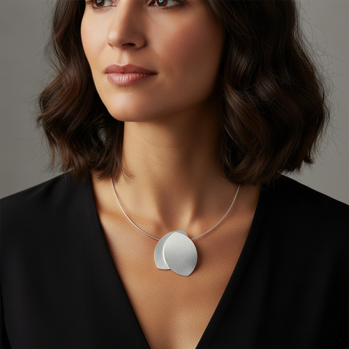 Satin Twin Leaf Necklace