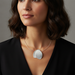 Satin Twin Leaf Necklace