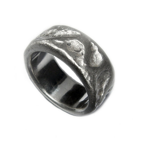 Chunky Hammered Solid Silver Band