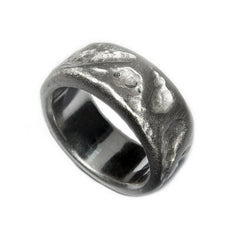 Chunky Hammered Solid Silver Band