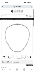 14k White Gold 10 carat Lab Grown Diamond VS/SI+ G+ Complete 16 inch Tennis Necklace
