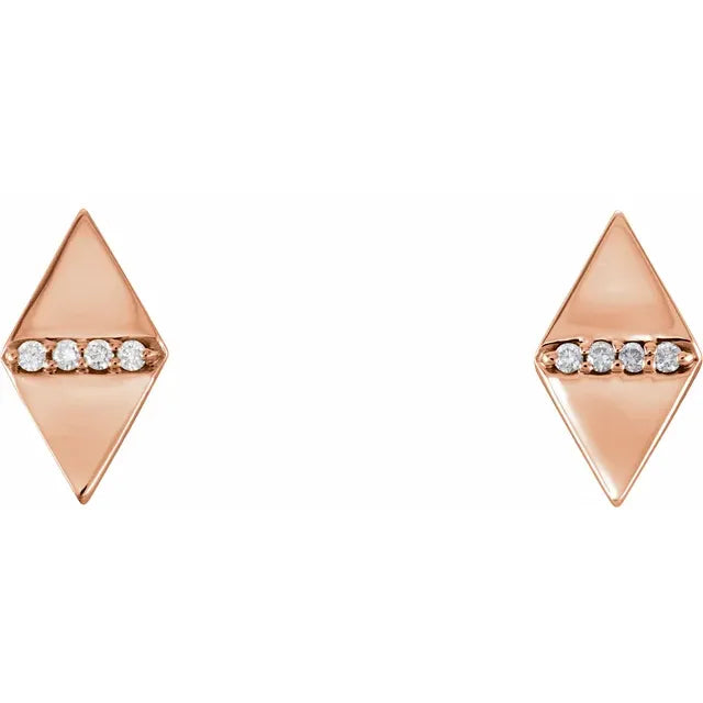 14K Gold .025 CTW Natural Diamond Geometric Earrings
