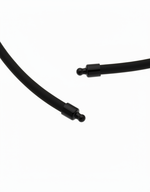 Black Rubber Chain 4mm with Stainless Steel Male Bayonet Connector Head