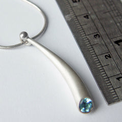All Silver Short Curved Wiggly Pendant