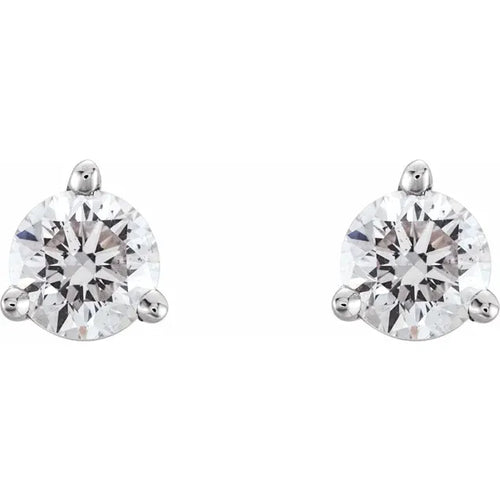 14K Gold 1/3 CTW Natural Diamond Studs GH Color I3 Clarity 3-Prong Basket Style Post Earrings