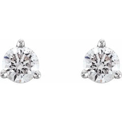 14K Gold 1/3 CTW Natural Diamond Studs GH Color I3 Clarity 3-Prong Basket Style Post Earrings