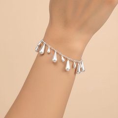 Sterling Silver Teardrop Charm Bracelet